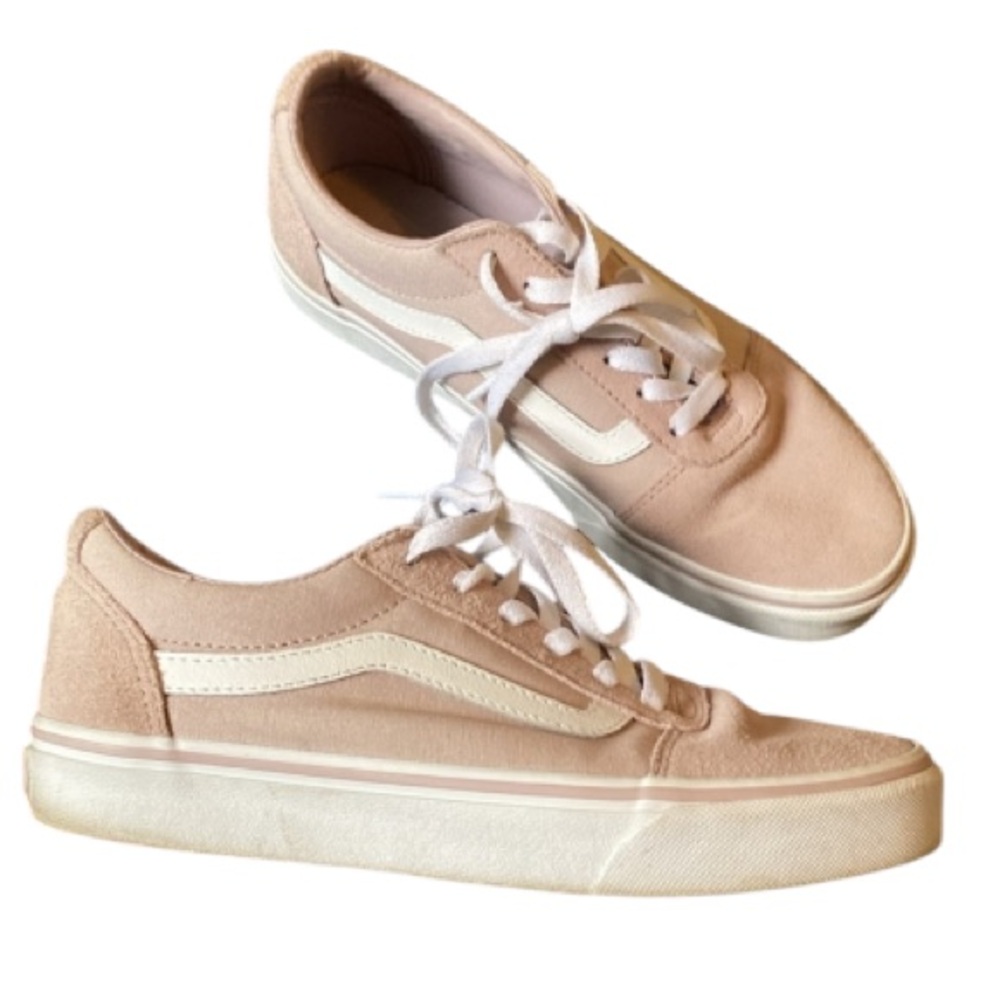 Vans Old Skool Pink and White Sneakers suede and canvas size 7.5